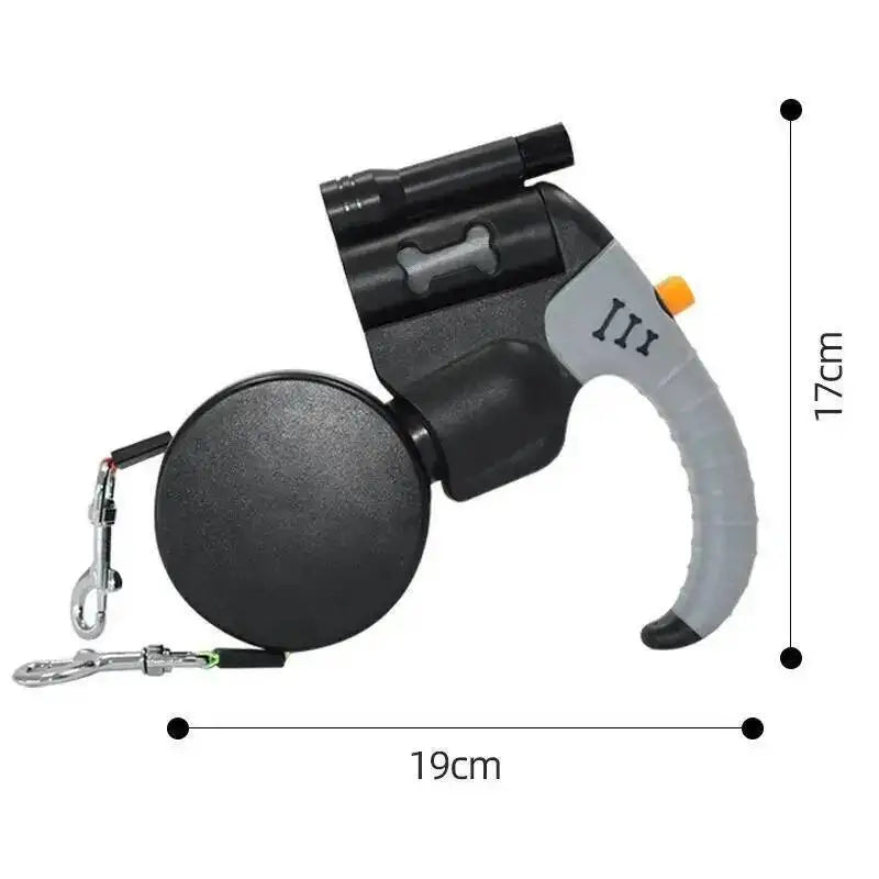 Dual-Dog Retractable Lead with LED