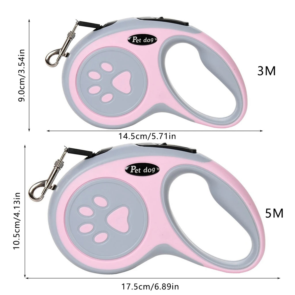 Retractable Paw-Print Lead (3–5 m)