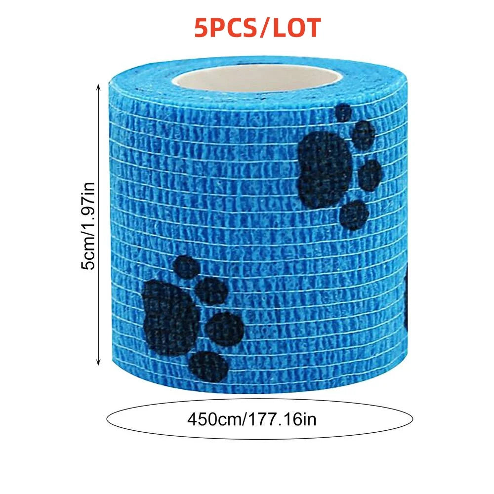 Pet First-Aid Self-Adhesive Bandage (5 rolls)