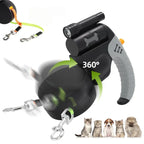 Dual-Dog Retractable Lead with LED