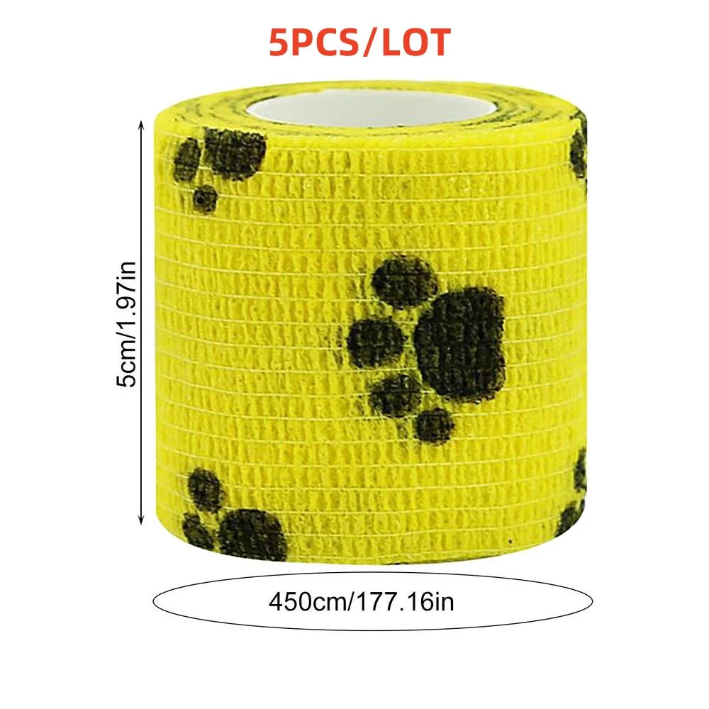 Pet First-Aid Self-Adhesive Bandage (5 rolls)
