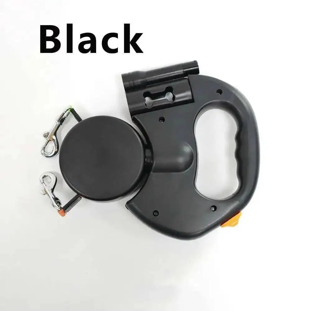Dual-Dog Retractable Lead with LED