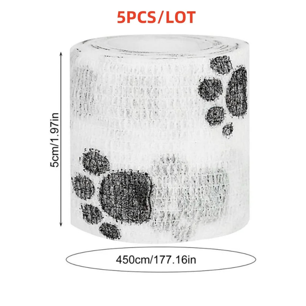 Pet First-Aid Self-Adhesive Bandage (5 rolls)