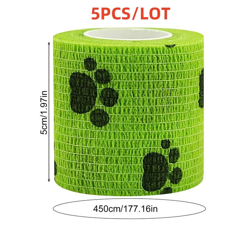 Pet First-Aid Self-Adhesive Bandage (5 rolls)