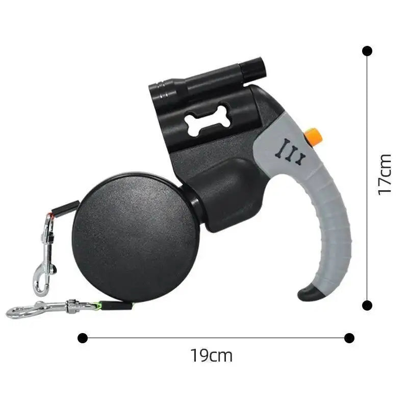 Dual-Dog Retractable Lead with LED