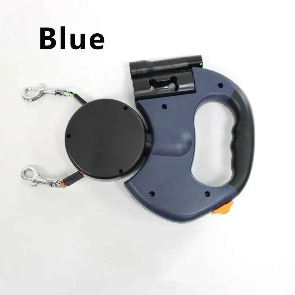 Dual-Dog Retractable Lead with LED
