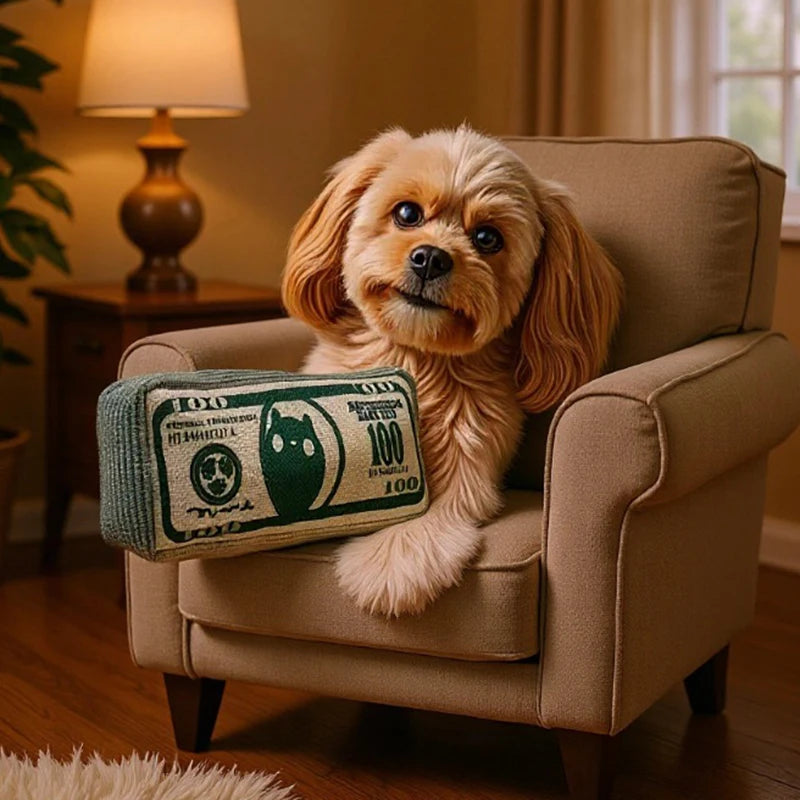 Squeaky Money-Bag Toy