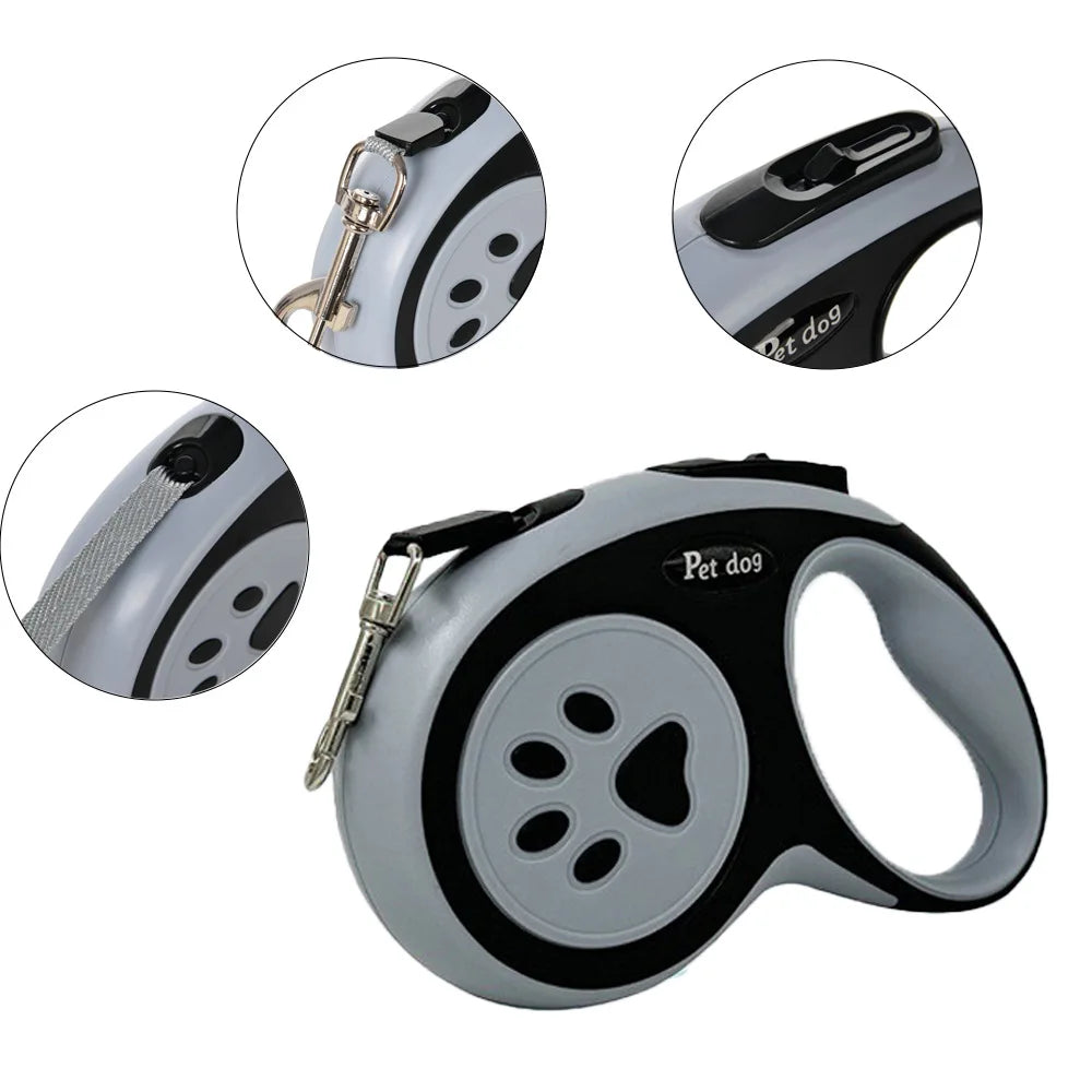 Retractable Paw-Print Lead (3–5 m)
