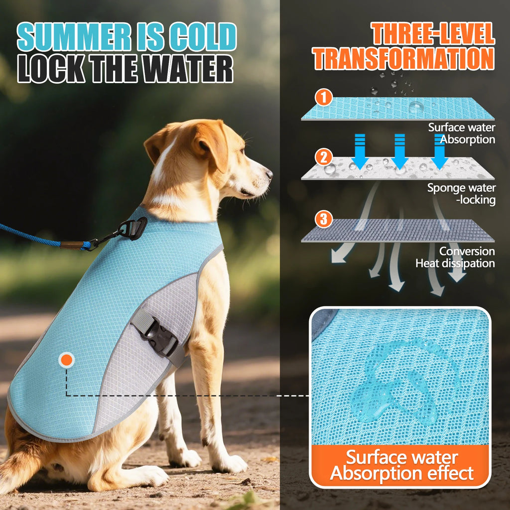 Evaporative Cooling Vest with Built-In Harness