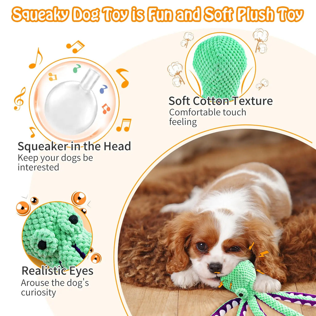 Squeaky Octopus Chew Toy
