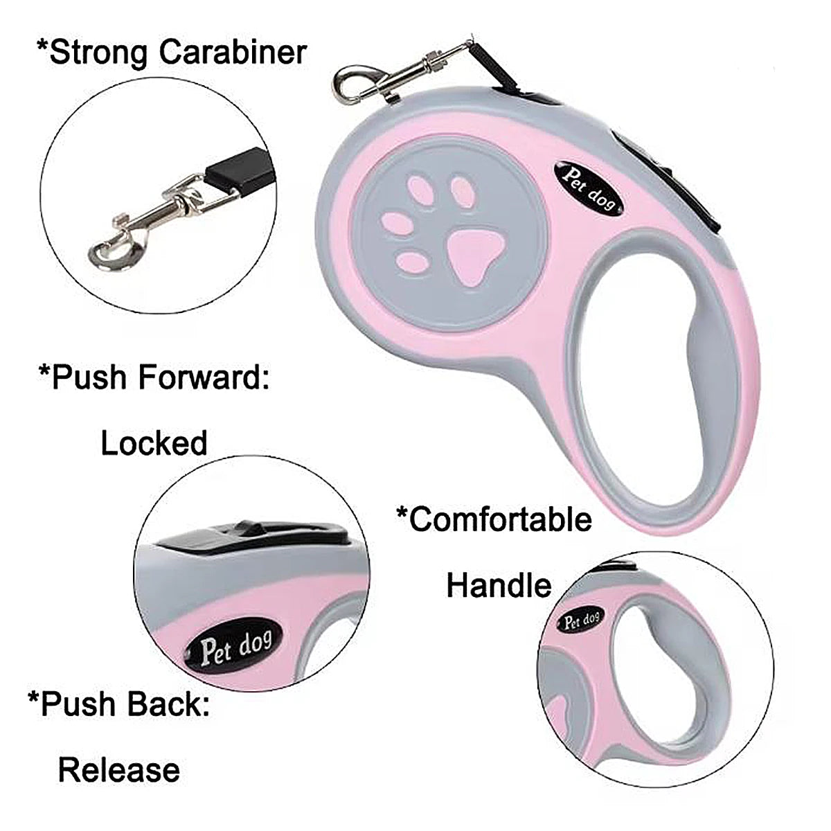 Retractable Paw-Print Lead (3–5 m)