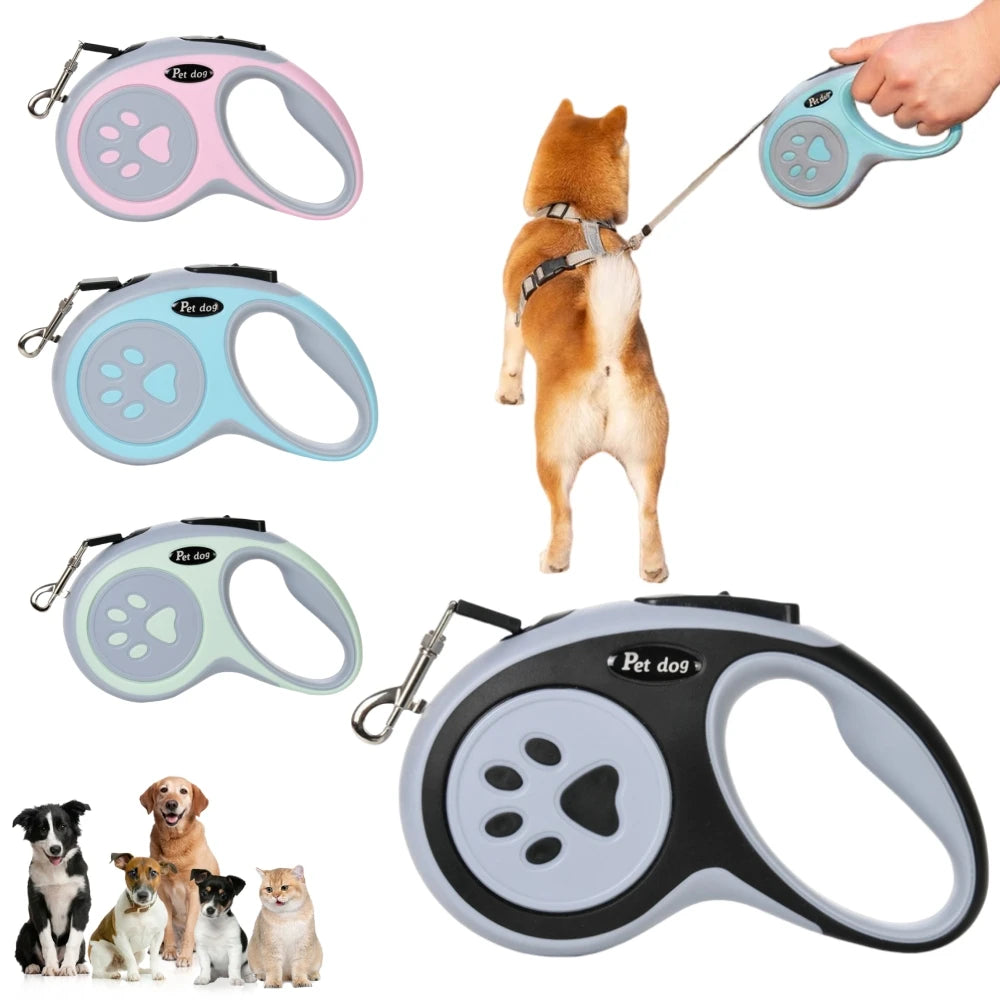 Retractable Paw-Print Lead (3–5 m)